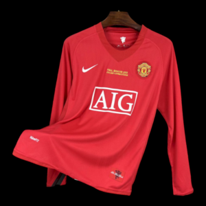 Manchester United UCL Retro Long Sleeve Home Shirt 2007/08